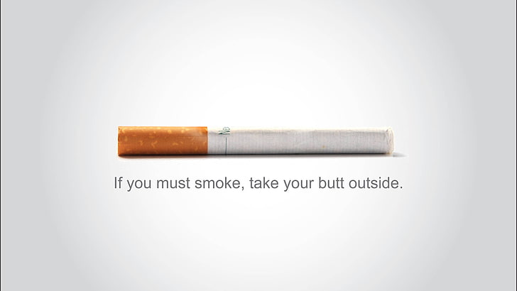 white and brown cigarette stick with text overlay, cigarettes, HD wallpaper