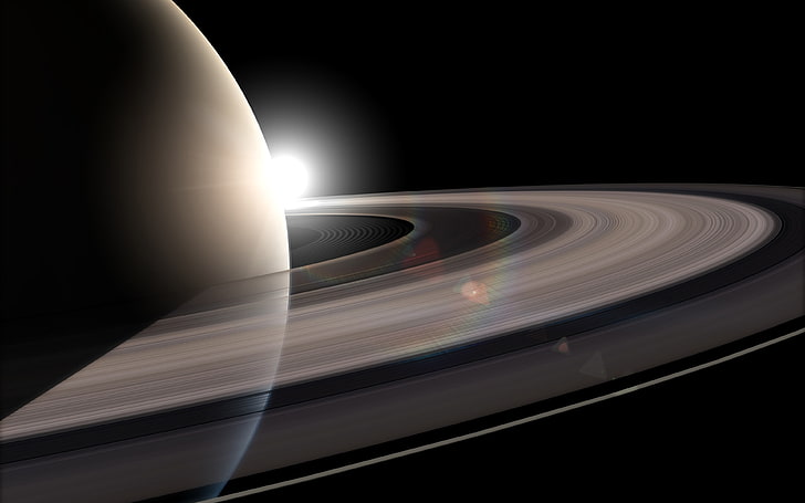 planet Saturn, Solar System, planetary rings, space, digital art