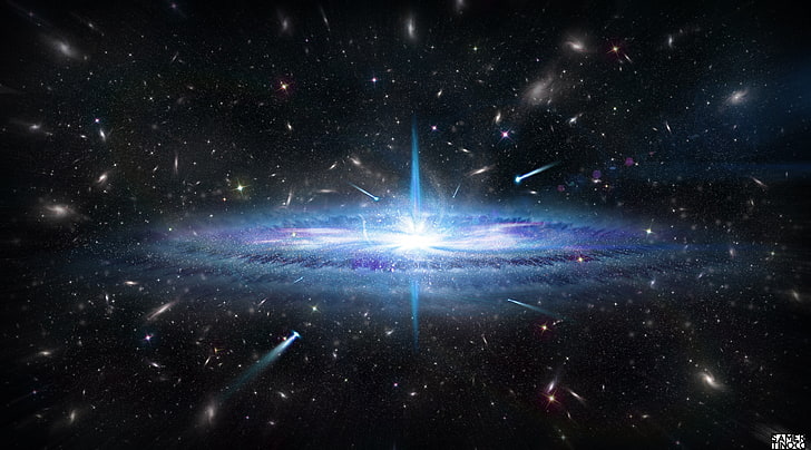 Quasar Origin, galaxy illustration, Space, samer tinoco, supernova