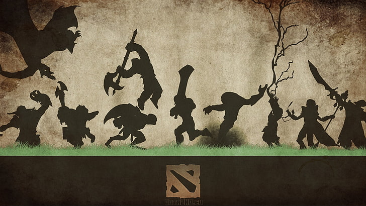 Dota 2 game poster, art and craft, no people, wall - building feature, HD wallpaper