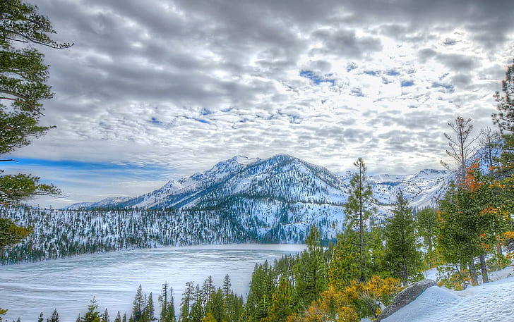 autumn, california, lake, nevada, tahoe, winter, HD wallpaper
