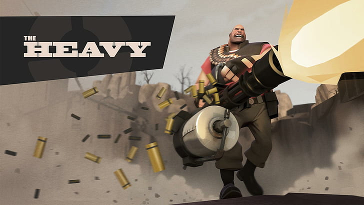 Team Fortress Heavy Weapons Guy Minigun HD, the heavy, video games, HD wallpaper