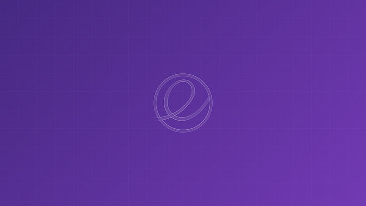 elementary OS, purple background, minimalism, logo, no people
