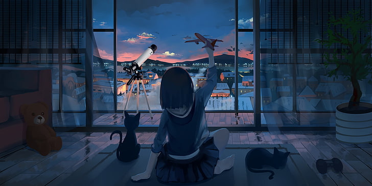 black-haired woman anime character illustration, anime girls, HD wallpaper