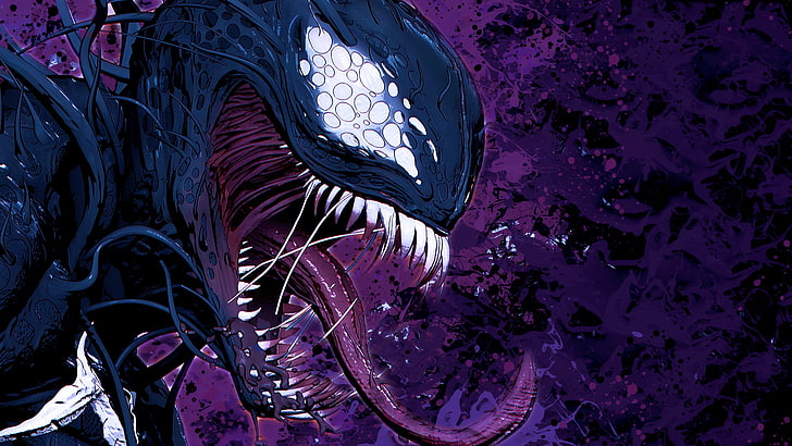 Venom, Marvel Comics, villains, illustration, comic art, artwork, HD wallpaper