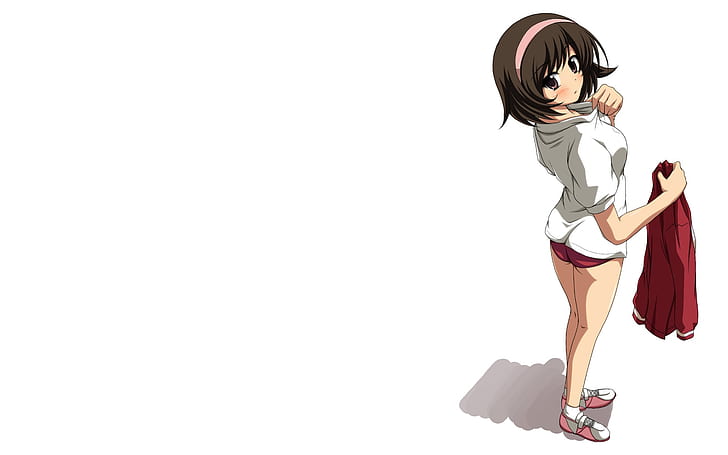 white background, Takahara Ayumi, The World God Only Knows, HD wallpaper