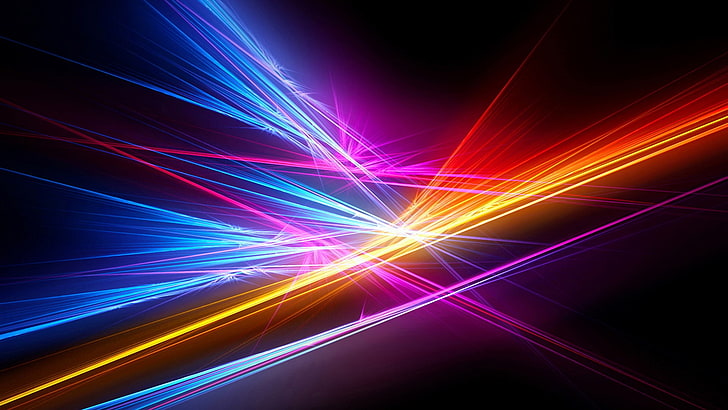 light ray, laser, line, abstract, colors, multicolored, rays, HD wallpaper