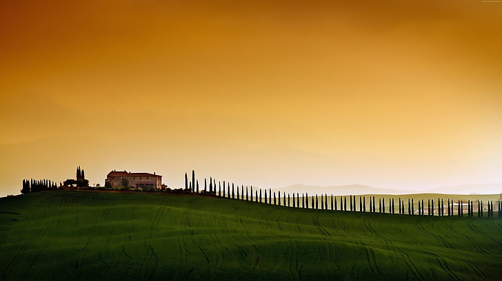 Europe, field, 5K, Tuscany, sky, Italy, HD wallpaper