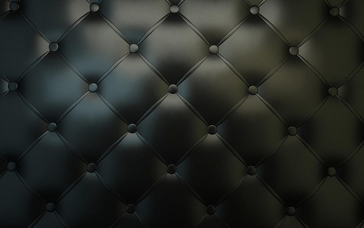 tufted black leather cushion, simple, pattern, close-up, backgrounds, HD wallpaper