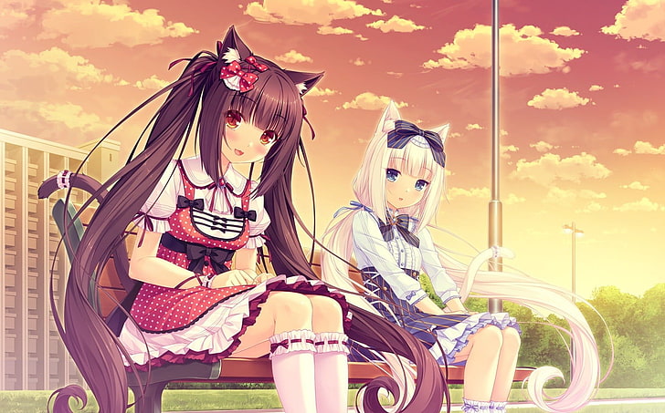 Chocolat (Neko Para), anime girls, dress, animal ears, nekomimi