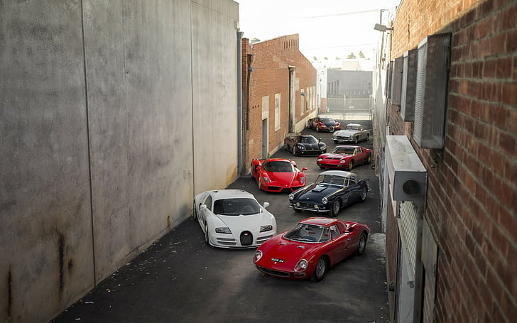 Car, Red, White, Black, Ferrari, Bugatti, Bugatti Veyron, Mercedes-Benz