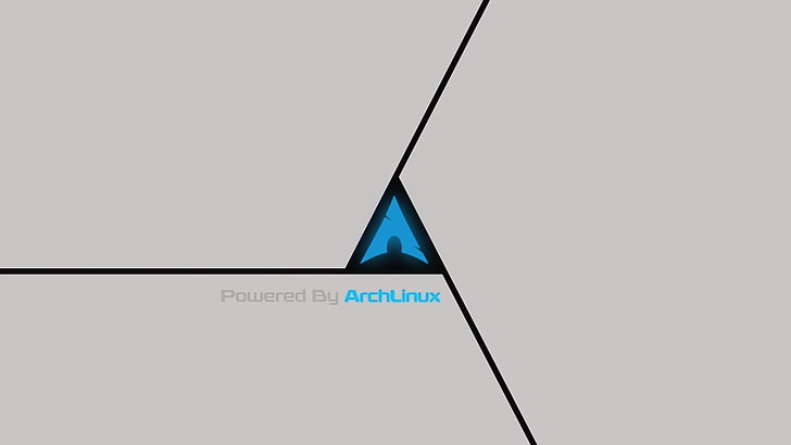 ArchLinux log, Arch Linux, triangle, gray, minimalism, copy space, HD wallpaper