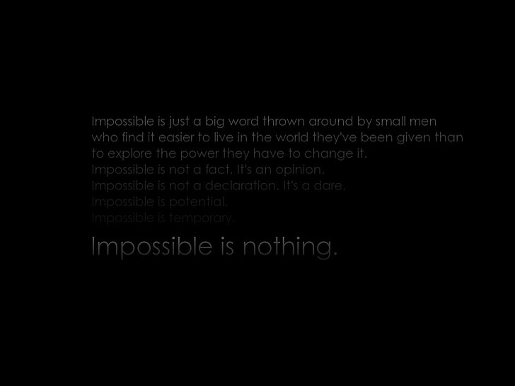 HD wallpaper: impossible is nothing text, Misc, Motivational | Wallpaper  Flare