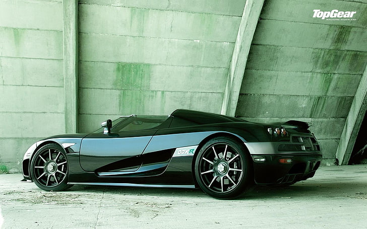 black sports car, Koenigsegg, Koenigsegg CCXR, Top Gear, vehicle, HD wallpaper