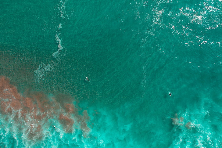 blue ocean, nature, water, sea, turquoise colored, high angle view, HD wallpaper