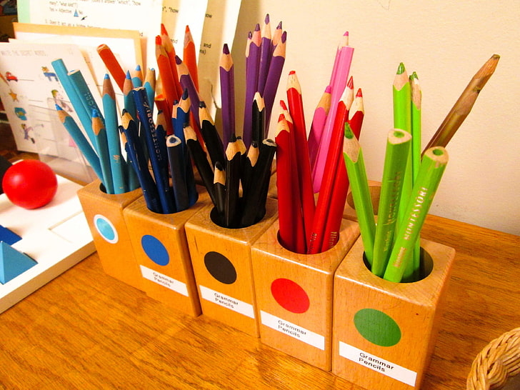 art materials, art supplies, color, color pencils, coloring, HD wallpaper