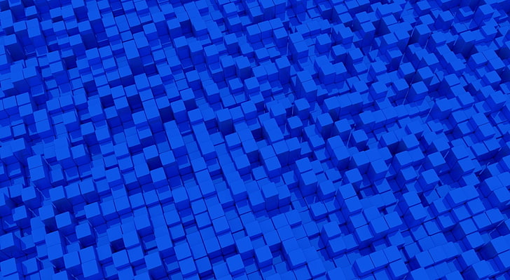 Cubes, Artistic, 3D, blue, colorful, vector, blender, lowpoly, HD wallpaper