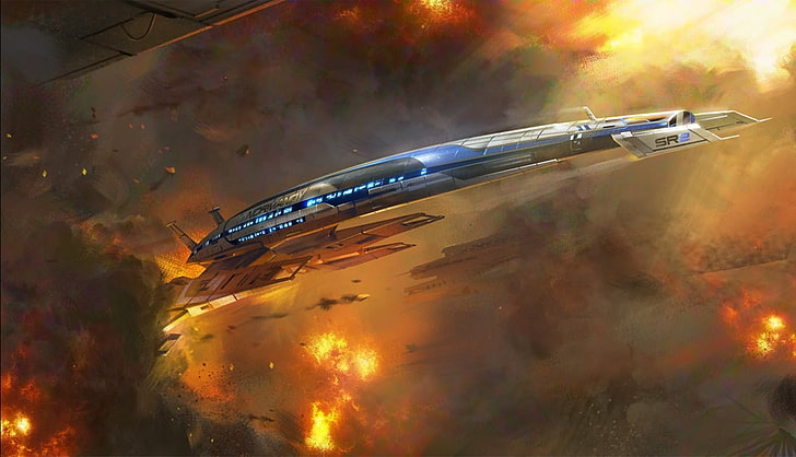 gray Star Trek ship, Normandy SR-2, Mass Effect, video games