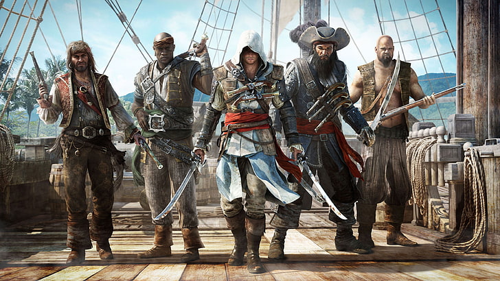 Assassin's Creed: Black Flag wallpaper, pirates, fantasy art, HD wallpaper