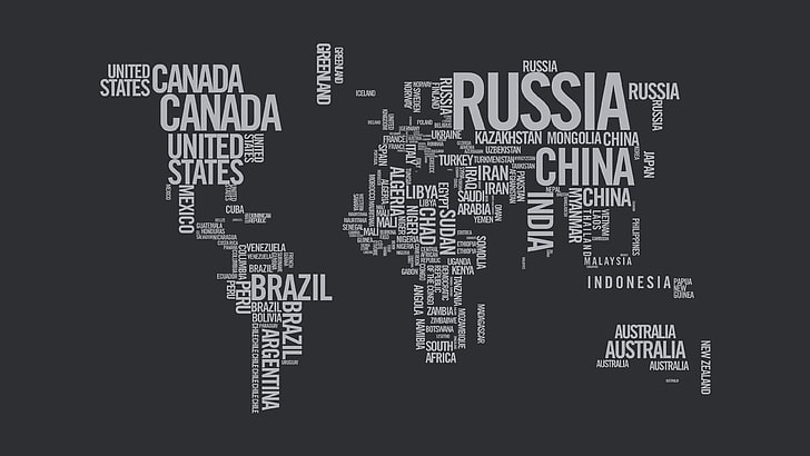 text cloud illustration, countries, continents, map, word Cloud