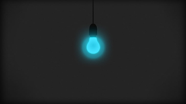 blue light bulb, minimalism, lights, illuminated, lighting equipment, HD wallpaper