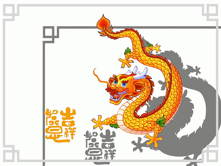 Chinese dragon illustration, representation, animal representation, HD wallpaper
