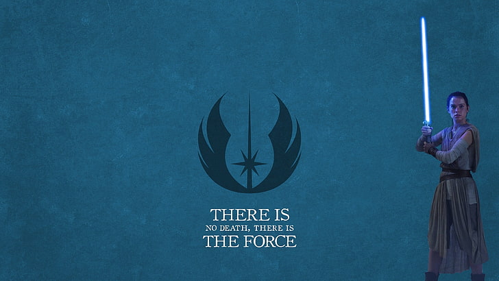 Star Wars poster, lightsaber, Rey (from Star Wars), Star Wars: The Force Awakens, HD wallpaper