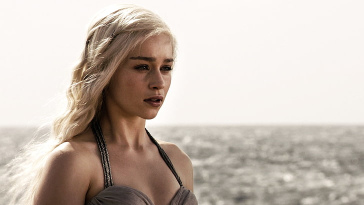 Game of Thrones, Daenerys Targaryen, Emilia Clarke, hair, blond hair, HD wallpaper
