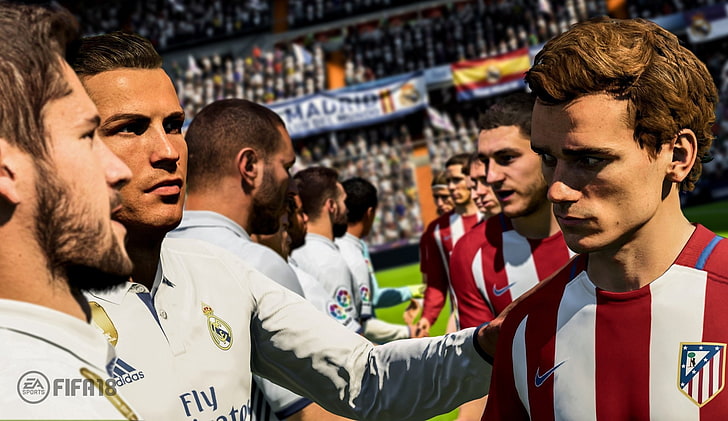 Video Game, FIFA 18, Cristiano Ronaldo, group of people, men, HD wallpaper