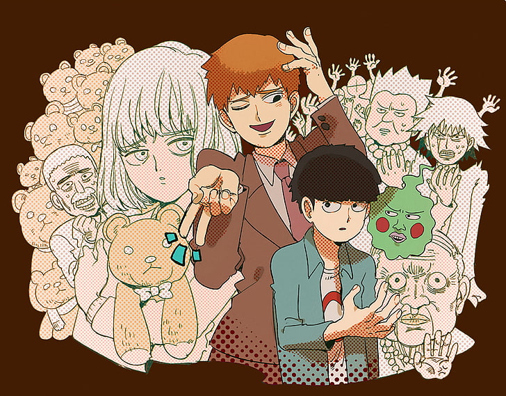 Anime, Mob Psycho 100, Arataka Reigen, Ekubo (Mob Psycho 100), HD wallpaper