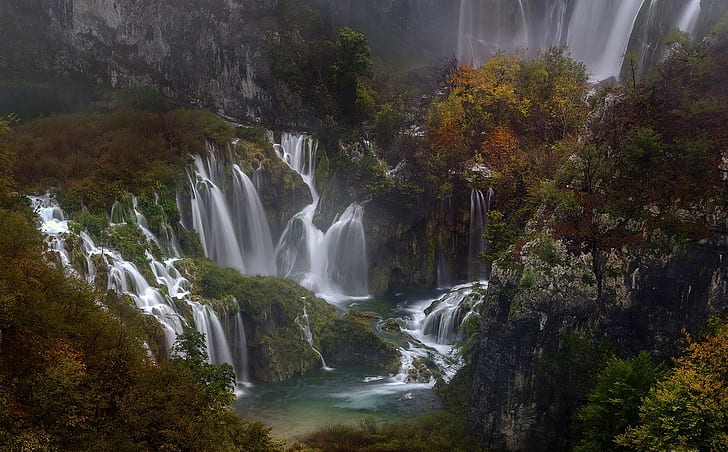waterfall, photography, Croatia, mountains, Plitvice National Park, HD wallpaper