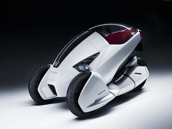 electric cars, front, Honda 3R-C, three-wheeled, concept, bike, HD wallpaper