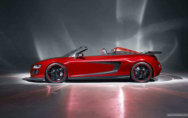 2011 ABT Audi R8 GTS 3, red and black convertible coupe, cars, HD wallpaper