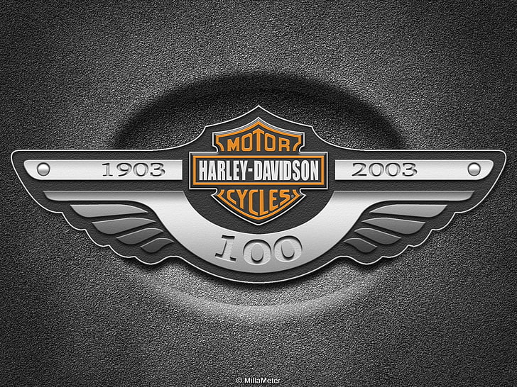 Hd Wallpaper 1903 2003 Harley Davidson Logo Motorcycles Text Communication Wallpaper Flare