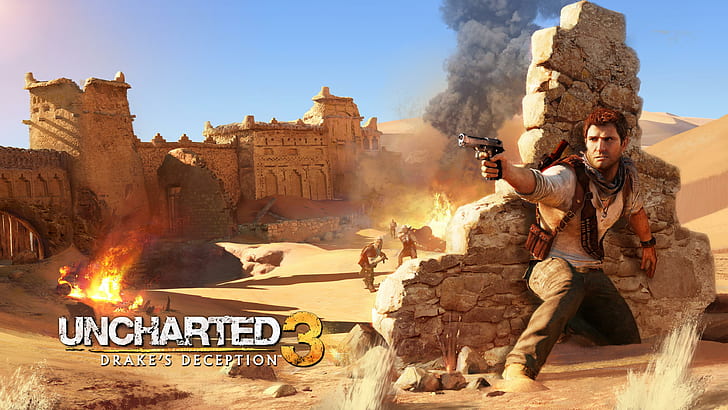 Drake in Uncharted 3, uncharted drake's deception 3 game, games