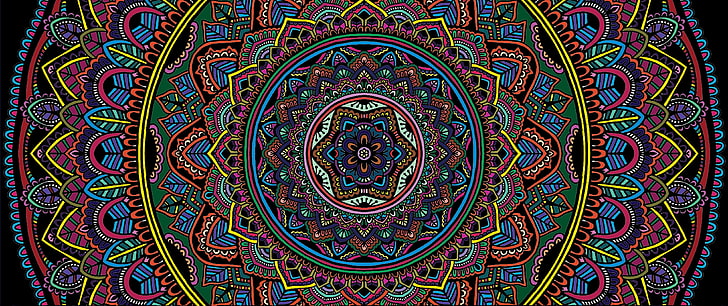 Mandala, colorful, abstract, texture, multi colored, pattern, HD wallpaper
