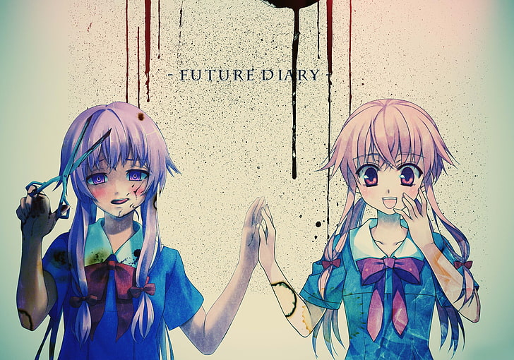 Future Diary poster, Mirai Nikki, anime, Gasai Yuno, anime girls, HD wallpaper