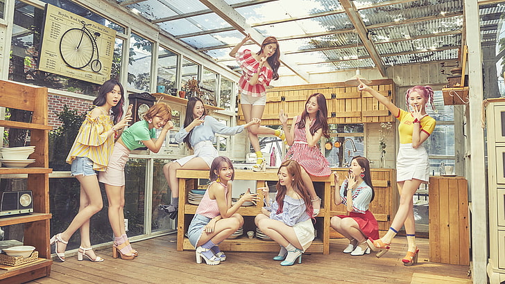 K-pop, Momoland, Korean, Asian, women, singer, group of people, HD wallpaper