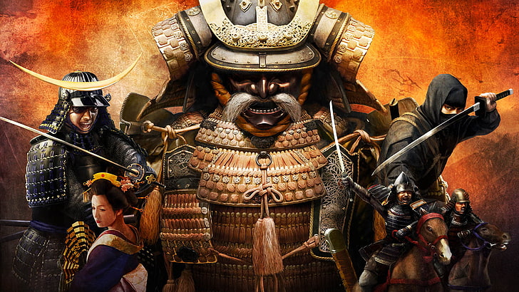 Samurai digital wallpaper, Japan, Japanese, warrior, women, sword