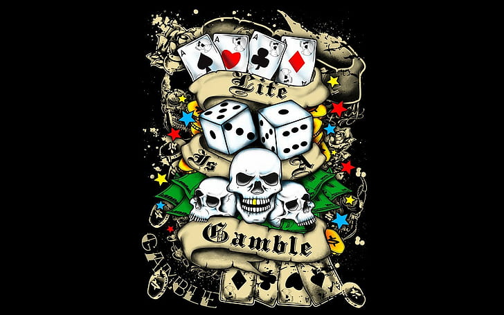 Playing Cards Poker Wallpaper HD Stock Image - Image of chance, diamond:  92583113