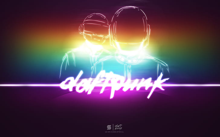 Daft Punk, digital art, music, HD wallpaper