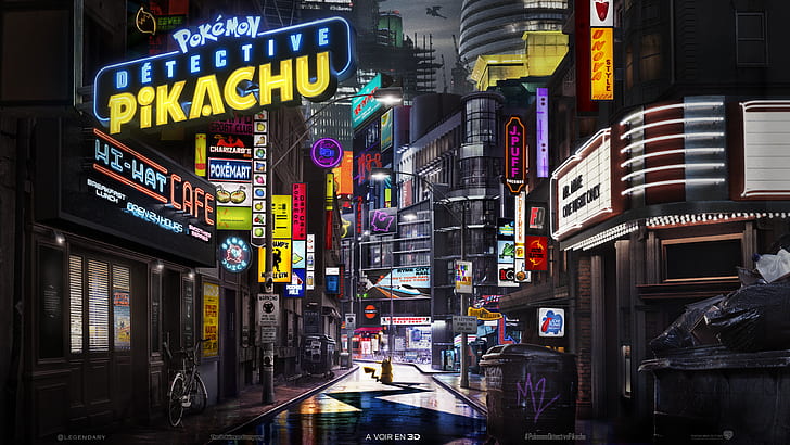 Pikachu, movies, Pokémon, city, road, Pokémon Detective Pikachu, HD wallpaper