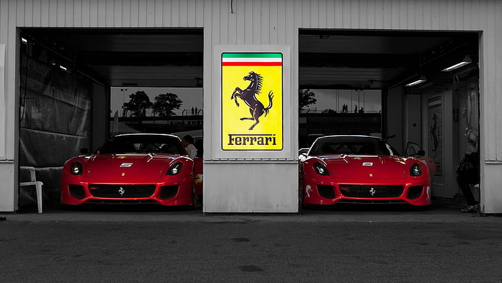 Ferrari 599 599xx Garage HD, cars, HD wallpaper