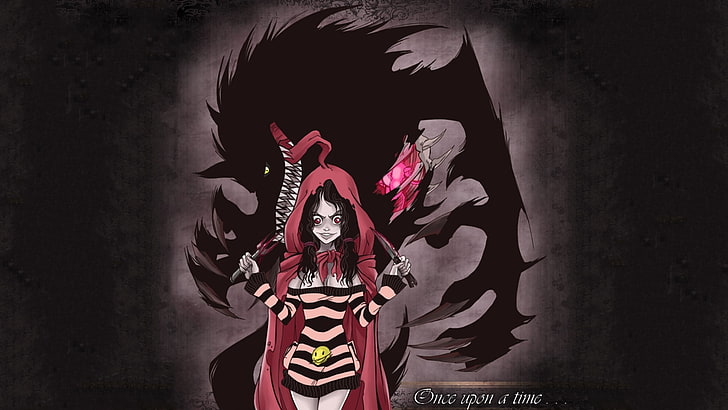 girl in red robe illustration, Little Red Riding Hood, fantasy art, HD wallpaper