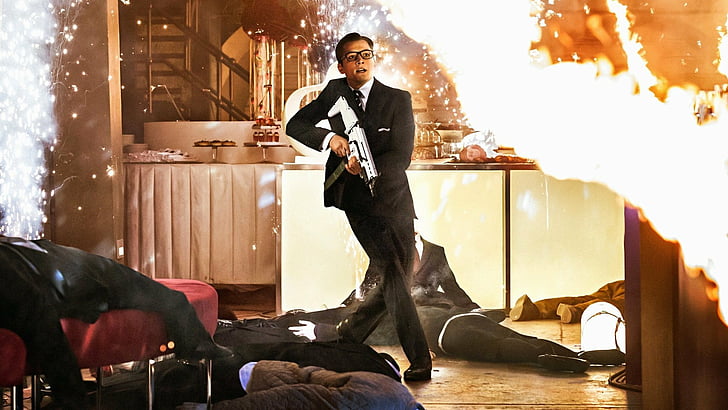Movie, Kingsman: The Secret Service, Taron Egerton, men, one person, HD wallpaper