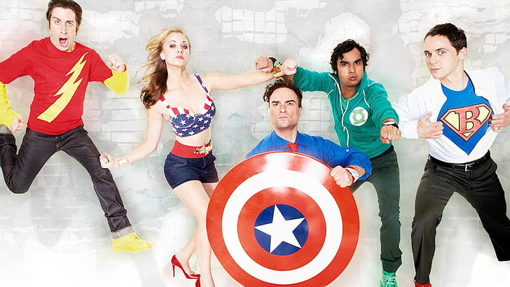 TV Show, The Big Bang Theory, Captain America, Flash, Green Lantern, HD wallpaper