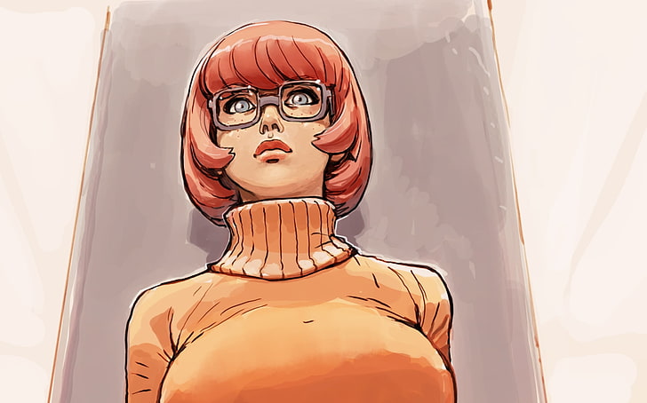 Scooby-Doo Velma Dinkley, chest, girl, art, glasses, joel27, vector, HD wallpaper