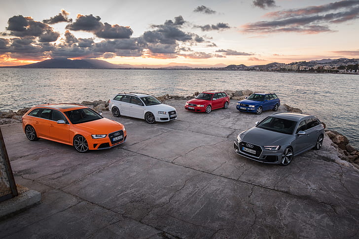 car, vehicle, sports car, Audi, Audi RS4, Audi RS4 Avant, red cars, HD wallpaper