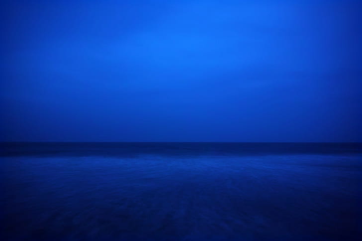 photography, landscape, sea, horizon, blue, HD wallpaper