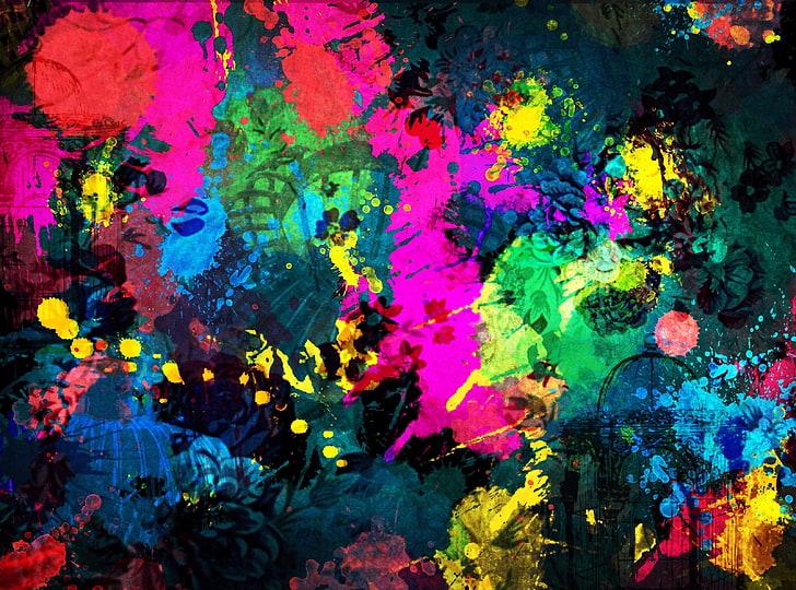 Colorful Paint Splatter, assorted-color abstract wallpaper, Aero, HD wallpaper